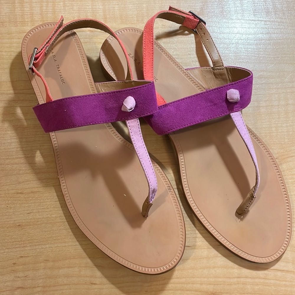 Zara multicolor flat sandals